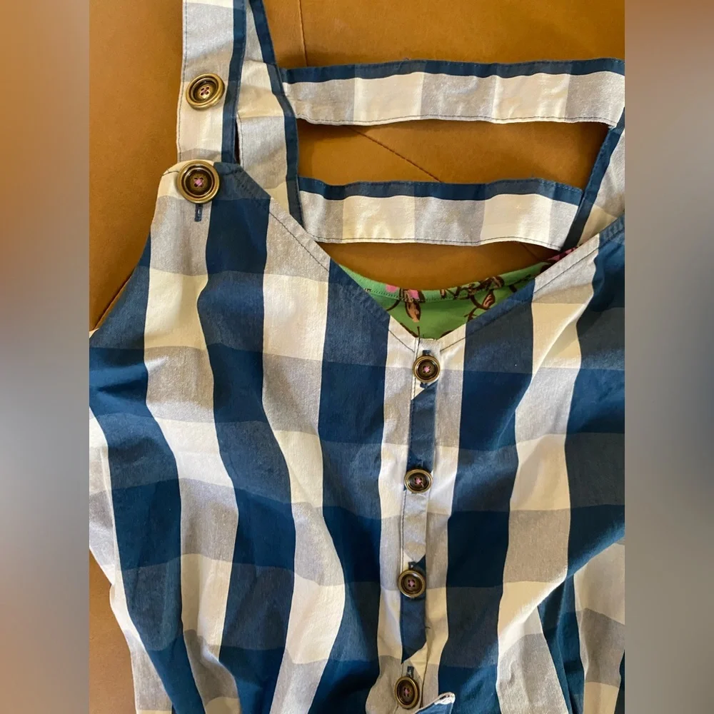Matilda Jane 435 Country Roads Romper Blue Check Plaid Joanna Gaines Tween 16 - Picture 5 of 6